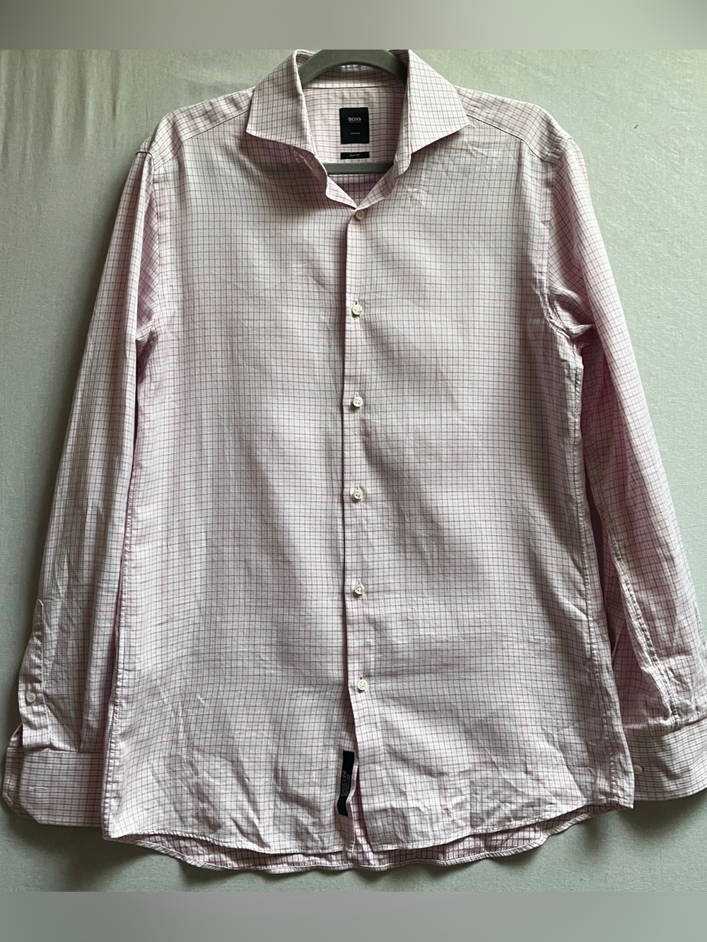 BOSS Tailored Canclini Cotton Slim Fit Dress Shirt Size M